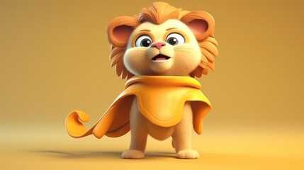 Cute lion superhero. Created with generative AI.