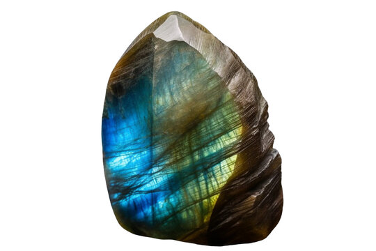 Labradorite crystal. isolated object, transparent background