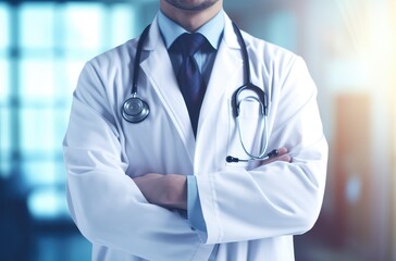 professional medicine doctor standing with his arms fold, generative artificial intelligence