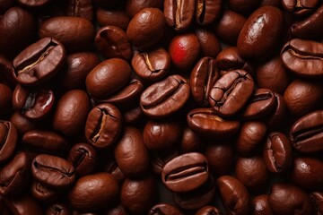 Obraz premium Coffee beans closeup background