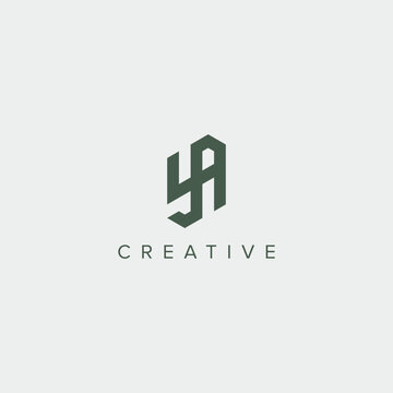 Modern unique letter YA AY logo design template - vector.