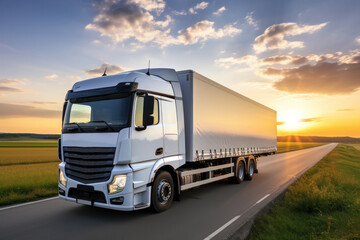 Obraz na płótnie Canvas Large truck on highway