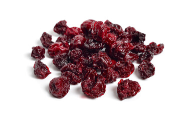 Dried cherry heap isolated on white background