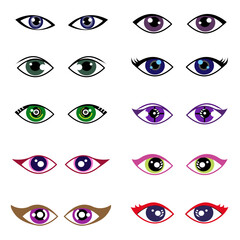 Set of cartoon eye icons