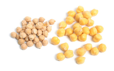Chickpea or chick pea or Bengal gram, chhana, chana, garbanzo or garbanzo bean, or Egyptian pea. Isolated