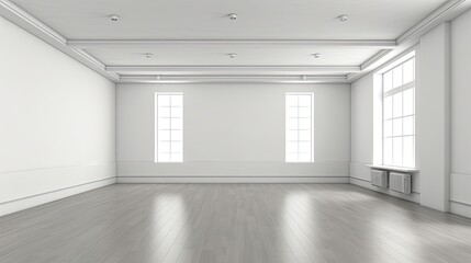 A three dimension of an empty unfurnished room. Generative ai