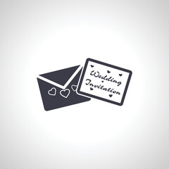 Fototapeta premium envelope with heart icon. Love message icon. wedding invitation letter icon