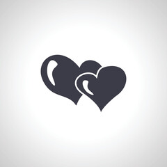 two Hearts icon. love heart icon.