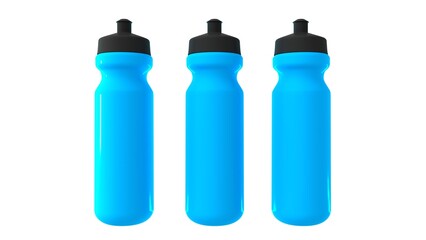 Sport water bottle. Isolated plastic fitness bottle template. Summer travel. Bike flask blank mockup, reusable container design, adventure equipment. Plastic water bottle.