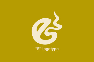 Unique E shapes logo font