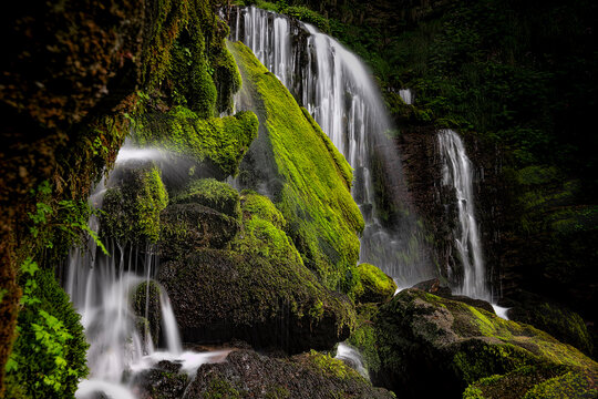 The hidden waterfalls in the wild alps
