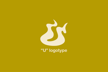 Unique letter u shapes logo font