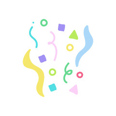 cute party popper isolated confetti explosion firecrackers celebration vector drawing illustration hand drawn style