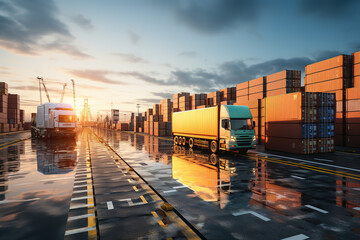 Logistics and supply chain management - obrazy, fototapety, plakaty