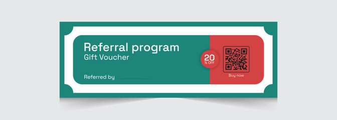 Colorful ticket with word referral and blank white space, vector illustration eps 10