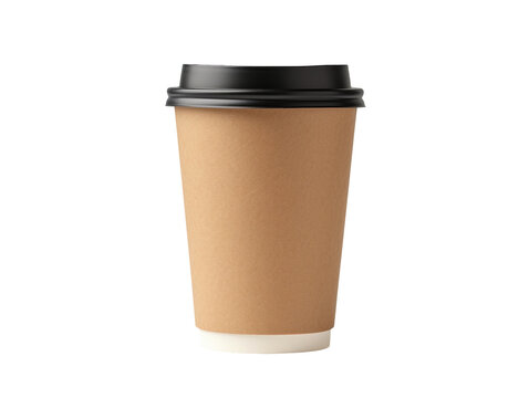 Blank take away coffee cup isolated on transparent or white background, png