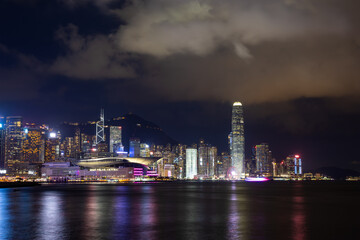 Fototapeta na wymiar Hong Kong city landmark at night