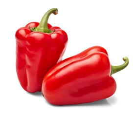 Foto op Canvas Red peppers isolated on transparent or white background, png © Medard