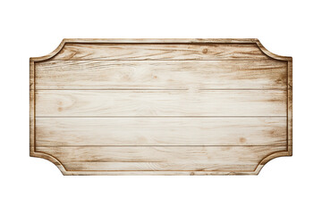 Oblong decorative wooden signboard isolated on transparent or white background, png