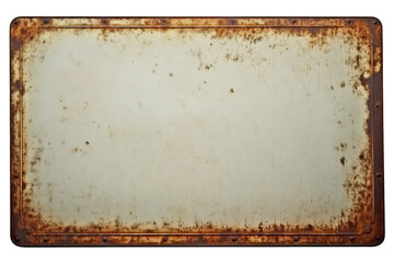 Old blank rusty metal sign isolated on transparent or white background, png - obrazy, fototapety, plakaty