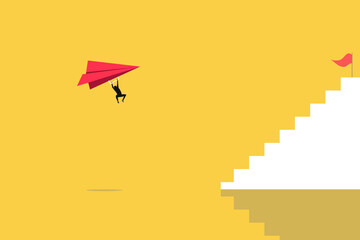 Business leadership, opportunity or career success vector. Symbol of courage, ambition, having a goal, inspiration