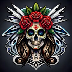 Skull mexican, tattoo