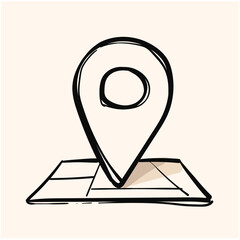 Gps Point Location Coordinates doodle vector icon