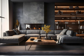 A modern and cosy living room - Home design theme