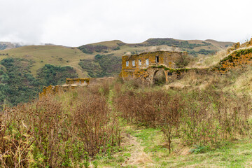 Ruins of Dagestan traditional stone house - 627384230