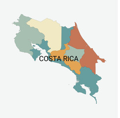 Costa Rica Administrative Multicolor Vector Map