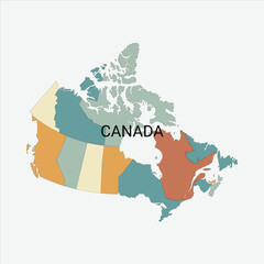 Canada Administrative Multicolor Vector Map