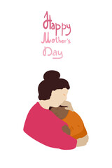 Mother and child hand drawn set vector