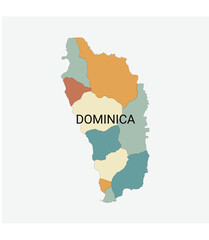Dominica Administrative Multicolor Vector Map