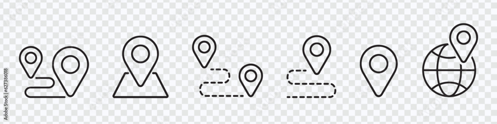 Poster navigation, maps and location vector icon collection vector eps 10