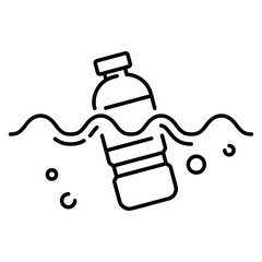 plastic bottle floats in the water