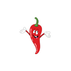 Happy red hot pepper,vector illustation 
