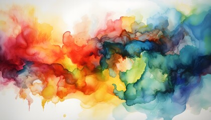 Obraz na płótnie Canvas Verlaufende bunte Wasserfarben (KI-/AI-generiert)