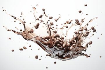 Coffee Splash Mid-Air - Transparent Background