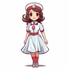 Fototapeta premium Caring nurse doodle bringing comfort and healing, Generative AI