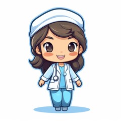 Obraz premium Caring nurse doodle bringing comfort and healing, Generative AI