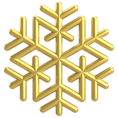 Snowflake. Christmas decoration. 3D illustration.