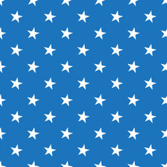 Stars seamless pattern. Stars on a pretty blue background, vector retro seamless pattern for packaging, fabric, paper, background.