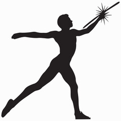 A man throws a stick silhouette vector design