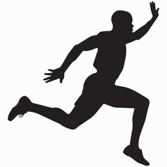 Fototapeta na wymiar Athlete boy running silhouette vector design
