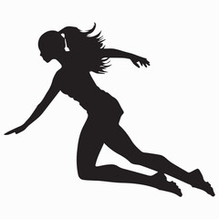 Silhouette of a woman dancing vector illustration