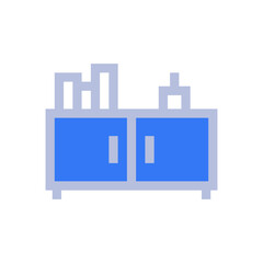 side table two tone style icon vector illustrations