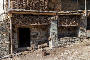 old traditional barn in Dagestan - 627397893