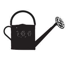 Watering can isolate on white Background silhouette vector design