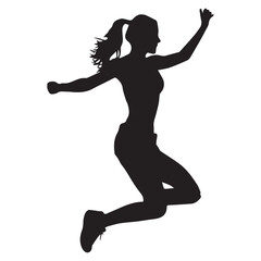 Silhouette of a Girl Jumping silhouette vector illustration