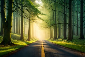 Naklejka premium road in the forest